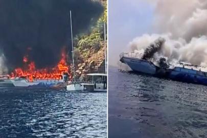 Fethiye'de can pazarı. Denizin ortasında gezi teknesinde yangın çıktı, 115 kişi denize atladı